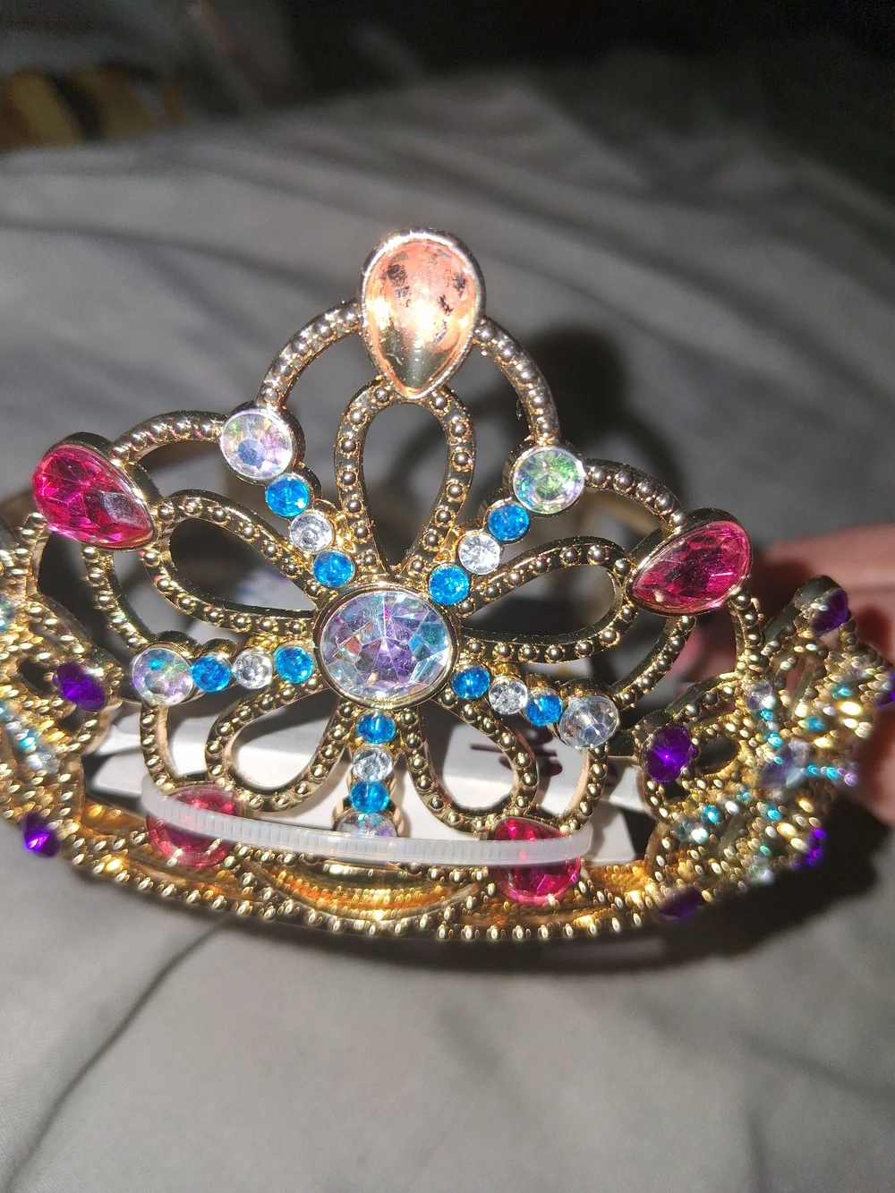 Claire's Gold Multicolor Gem Tiara Hair Accessory